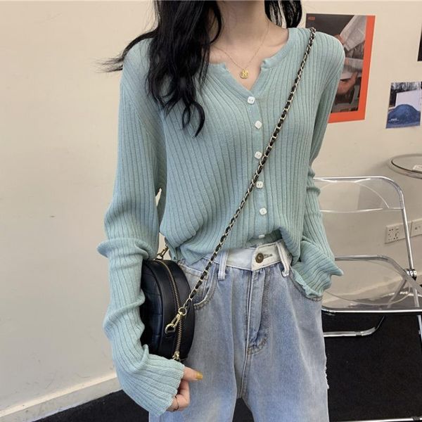 

women's knits & tees 2021 early spring clothing thin sun protection knitted cardigan long sleeve coat ins trendy, White