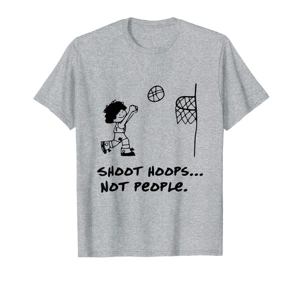 

shoot hoops not people t-shirt, White;black