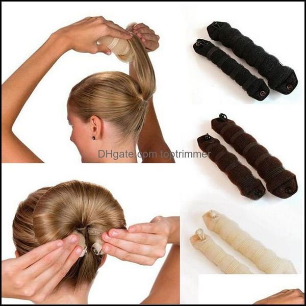

maker & tools products1 set women magic foam sponge styling hairdisk donut quick messy bun updo hair aessories hs11 drop delivery 2021 gqzfw, Brown