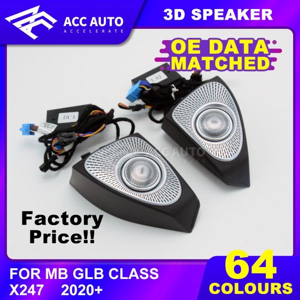 

interior&external lights 64 colors rotating speaker for mercedez- glb class x247 sync with ambient light tweeter