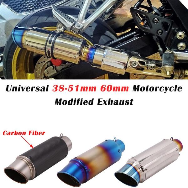 

motorcycle exhaust system universal pipe escape modified gp muffler 51mm db killer for ninja 250 r15 r6 cbr1000rr s1000rr