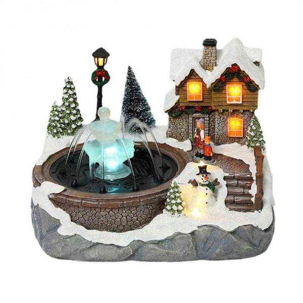 1 шт. Рождественский фонтан дом светлый снег Вид подарки украшения дома Новый год 2022 Navidad