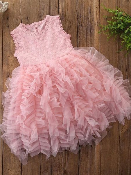

toddler girls tie back exaggerated ruffle tulle dress she, Red;yellow