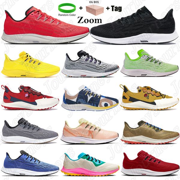 

2021 zoom fly pegasus mesh 36 running shoes bright crimson black white men women sneakers chrome yellow hyper grape trainers us 5.5-11