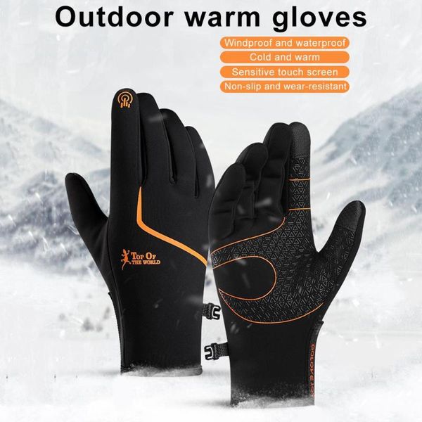 

cycling gloves waterproof warm winter for adult, Black