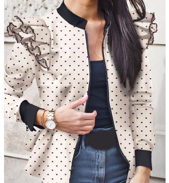 

women bomber jacket thin printing jackets fashion basic long sleeve coat casual windbreaker stand collar slim outerwear 201007, Black;brown