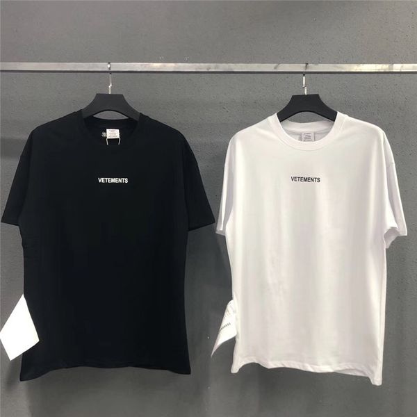 

2021 new 19fw latest summer hip-hop vetements t-shirts men women big tag oversize fashion short sleeve kanye west tees a0kl, White;black