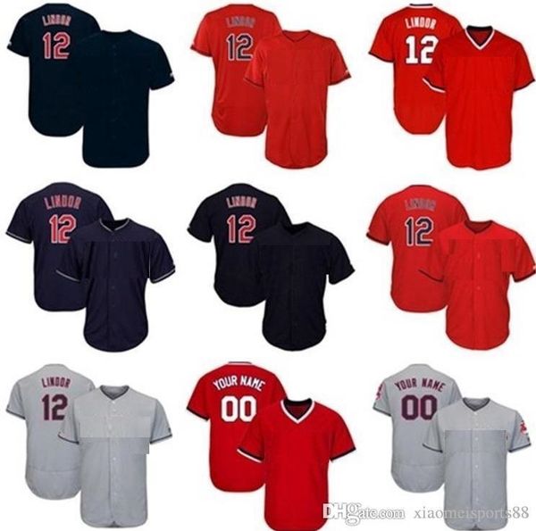 

custom cleveland baseball jersey mens francisco lindor trevor bauer jason kipnis corey kluber jose ramirez knit, Black