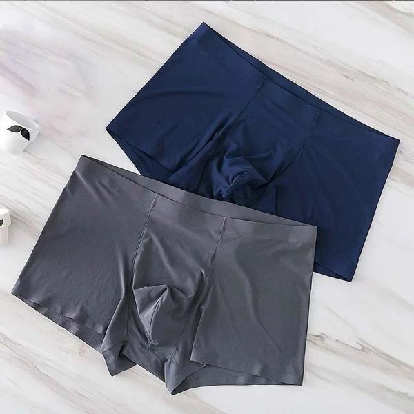 

underpants seamless men underwear silk breathable spandex 3d crotch boxer nylon shorts slips l-xxxl, Black;white