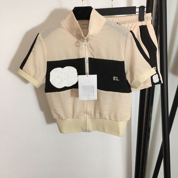 

2021 designer new ladies sports short sleeve suit elastic shorts1, Gray