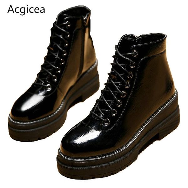 

boots size 35-51 nice ankle women spring cool rain shoes woman outdoor western high heels female platform boot, Black