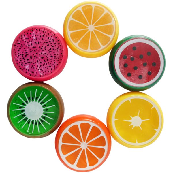 Brinquedo de fruta colorido Lama de cristal macio polímero de polímero de plasticina anti-stress brinquedos lemon laranja cantalupo