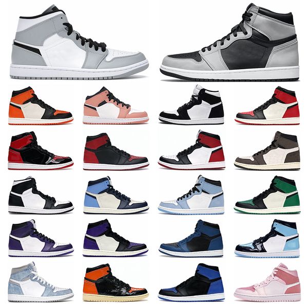 

with box basketball shoes jumpman 1s shattered backboard obsidian chicago court purple mid 1 digital pink sport sneakers