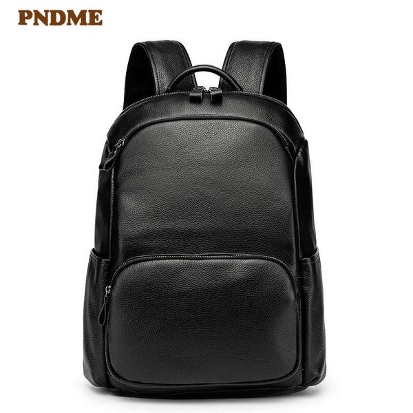 

backpack business casual genuine leather men's women's simple natural real cowhide outdoor travel large capacity lapbagpack