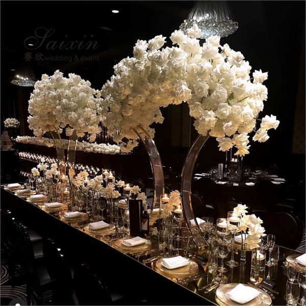 Casamento Event Centerpiece White Display Flor Stand para Casamento Centerpieces Table Decorações Senyu590