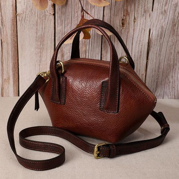 

yourseason female 2021 vintage handmade cowhide handbag casual solid color women shoulder bags genuine leather