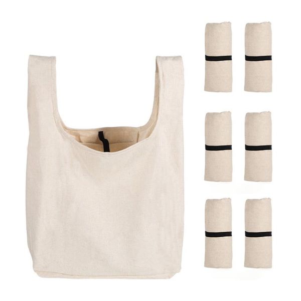 

storage bags foldable shopping bag reusable sundries tote portable bento lunch box cotton washable for supermarket camping