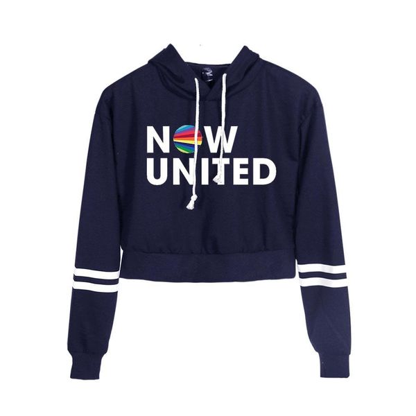 

2021 now united crop hoodie sweatshirts women pullover harajuku tracksui, Black