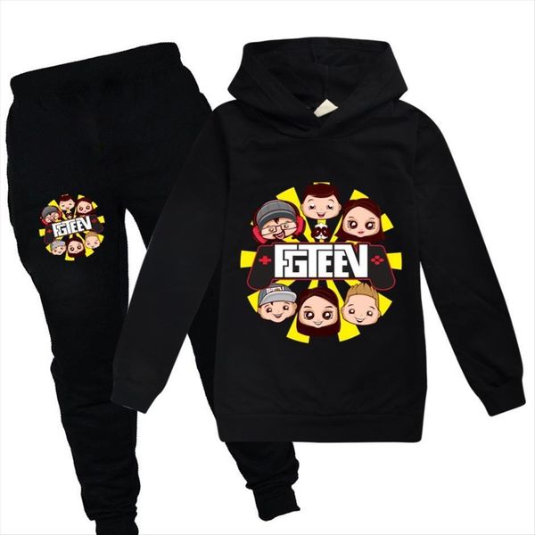 

baby clothing sets fgteev hoodie pants 2pcs kids sport suits boys tracksuits toddler outfit girls outerwear t shirt, White