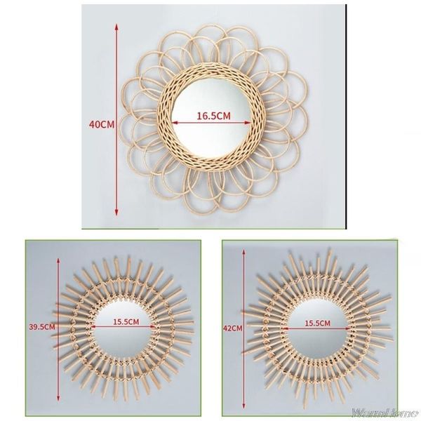 

mirrors rattan innovative art decoration round makeup mirror dressing bedroom bathroom wall hanging f17 21 drop