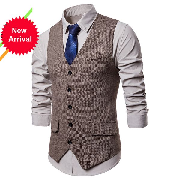 

2021 new arrival vests for men slim fit mens suit vest male waistcoat gilet homme casual sleeveless formal business jacket i3uq fby9, Black;white