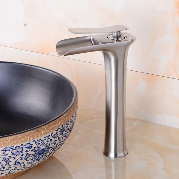 

bathroom sink faucets copper baking paint and cold basin ancient oblique brushed nickel faucet fashion waterfall wash higher