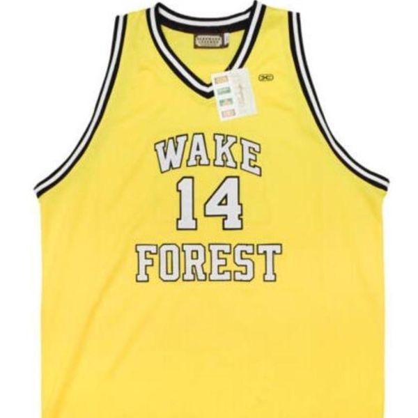 

goodjob men youth women vintage #14 tyrone bogue wake forest demon deacons basketball jersey size s-6xl or custom any name or number jersey, Black