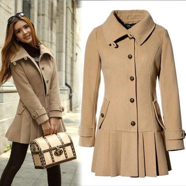 

women's trench coats more coat in long dress hem cloth, Tan;black