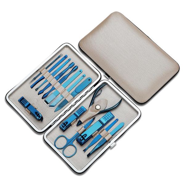 

eyebrow tools & stencils 20sets manicure set pedicure stainless steel nail clipper scissors suit kits art tool 15pcs/set makeup