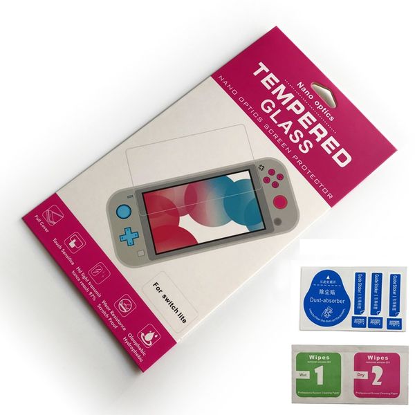 Per Nintendo Switch Lite Custodia protettiva per schermo in vetro temperato Custodia protettiva per pellicola 2.5D 9H Console Consola NS Accessori
