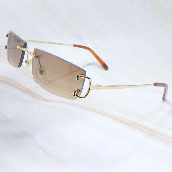 

2022 factory wholesale model metal men eyewear women frames big gold sun glass frame for mens rimless sunglass shades 9xla sunglasses, White;black