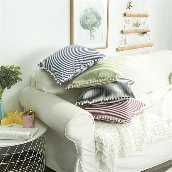 

cushion/decorative pillow 1pc caretive pillowcase cover stripe bed home striped case pink gray cushion fashion 4styles comfortable