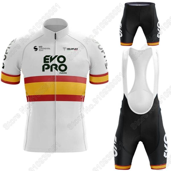 

racing sets spain 2021 evopro cycling jersey set summer clothing men road bike suit bicycle bib shorts uniform maillot ropa ciclismo, Black;blue