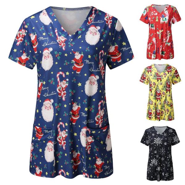

women's t-shirt santa claus 3d printed christmas casual t shirts men women xmas plus size working uniform gifts tee t6, White