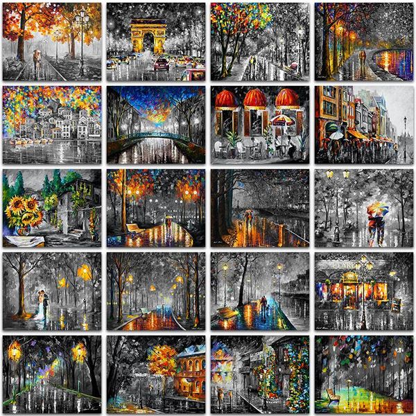 

diamond painting 5d kit landscape scenery couple street view girl full square&round embroidery mosaic cross stitch sale gift art