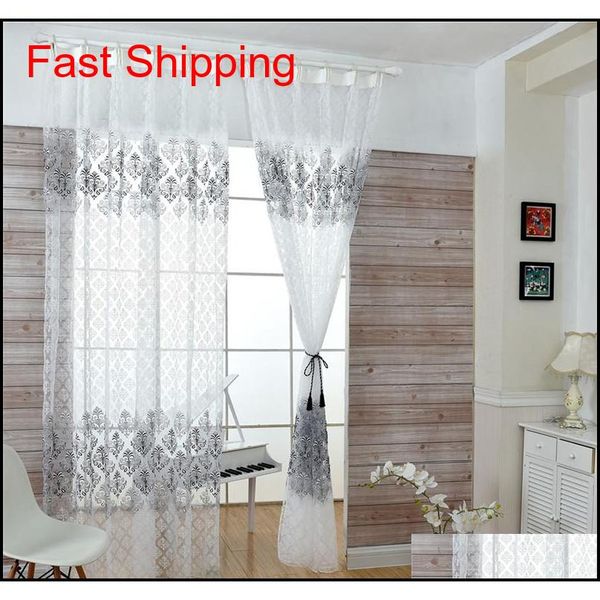

100*200cm beautiful tulle curtains for living room flower totem tulle screens sheer voile curtains drape p jllcdk bdesybag
