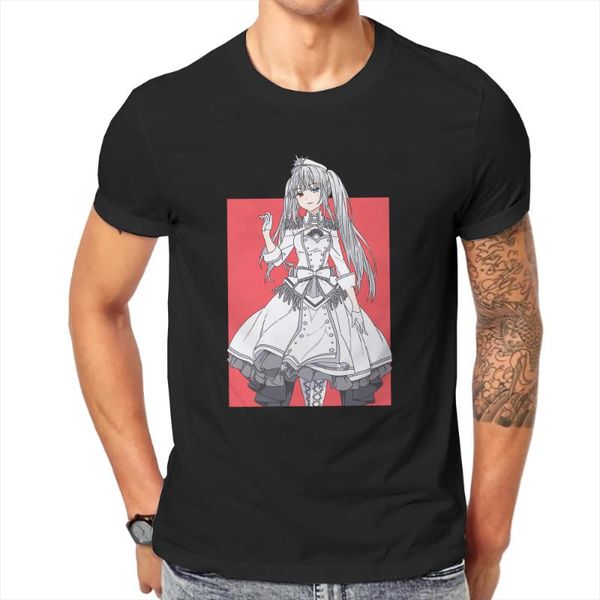

men's t-shirts kurumi tokisaki white date a live anime tshirt cotton plus size o-neck men's graphic men t shirt, White;black