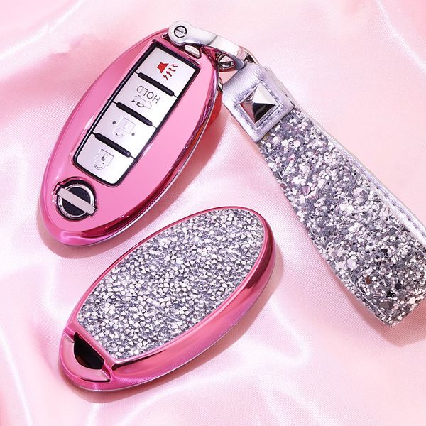 

artificial crystal key case cover protect shell holder for tidda livida x-trail t31 t32 qashqai march juke pathfinder