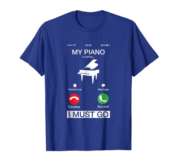 

my piano is calling and i must go funny phone screen t-shirt, White;black