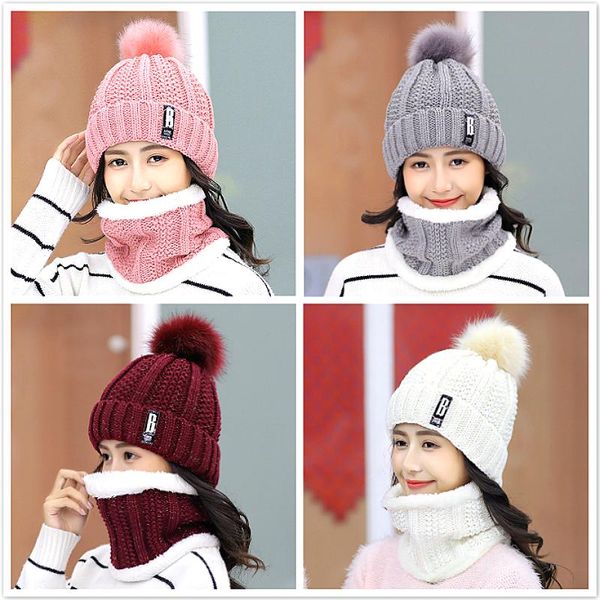 

1piece winter knitted beanies hats women thick warm beanie skullies female knit letter bonnet beanie caps outdoor riding sets, Blue;gray