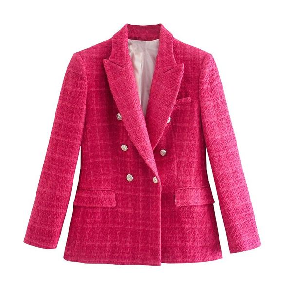 

women's suits & blazers women pink grain plaid office lady casual fashion blazer jacket coat female notched collar double breasted pock, White;black
