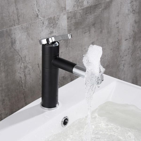 

bathroom sink faucets basin brass faucet vessel sinks mixer vanity taps swivel spout deck mounted black chrome color washbasin
