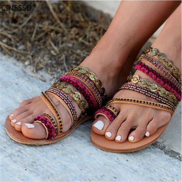 

handmade boho flat sandals seller style plus size, Black
