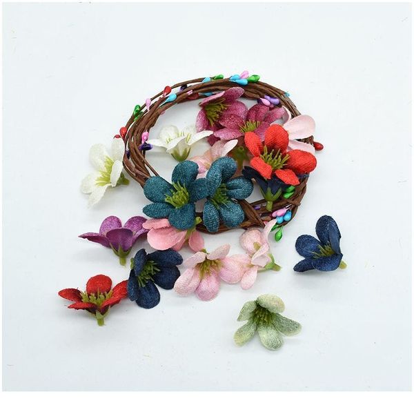 

20pcs diy scrapbooking artificial flowers for decoration wedding home christmas wreath silk orchid european fake stame jllljb