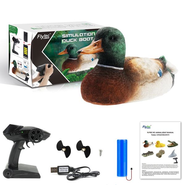 

flytec v201 rc boat rc duck boat 2.4ghz hunting motion remote control duck boat waterproof for swimming pool with 1/2 battery