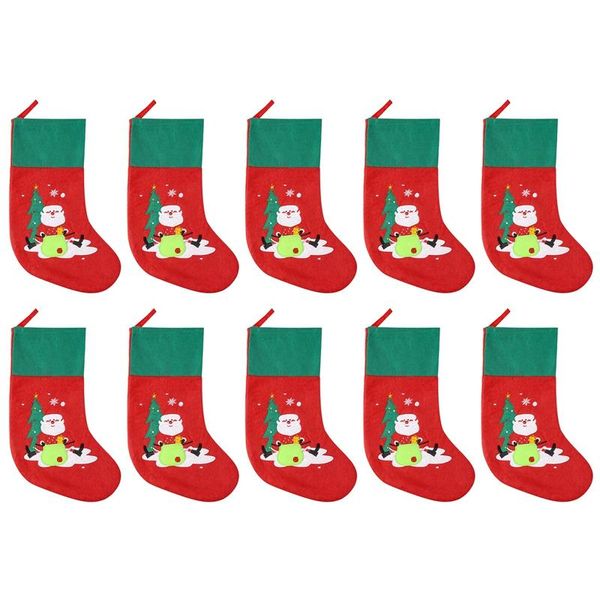 

christmas decorations 10 pcs santa claus socks stockings candy gift bags for children home year xmas tree decoration
