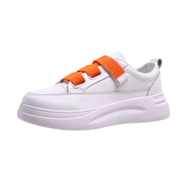 

2020 fashion women platform sneakers pu leather walking chunky sneakers loafers white flat candy color designer shoes aa-312