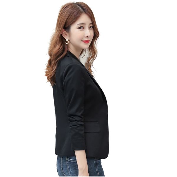 

wine suit blazers female one button short design long sleeve blazer spring and autumn slim casual jackets black white, White;black