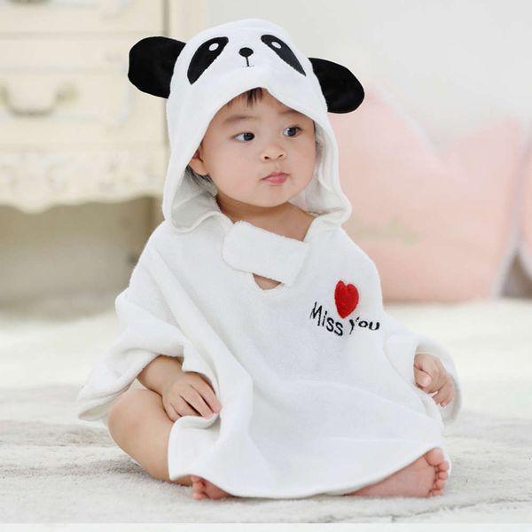 

children's towel material water absorption household cotton winter thickening men's hooded girl's robe bathrobe big baby, Blue;red