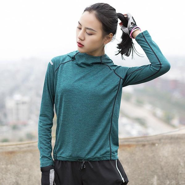 

yoga outfit fitness thin hooded sportswear women t shirt sport shirts quick-dry running long sleeve gym clothes jackets